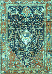 Animal Turquoise Traditional Rug, tr2975turq