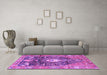 Machine Washable Animal Purple Traditional Area Rugs in a Living Room, wshtr2975pur