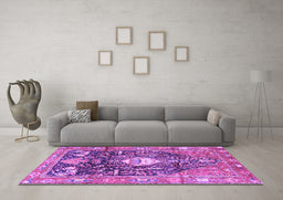 Machine Washable Animal Purple Traditional Area Rugs in a Living Room, wshtr2975pur