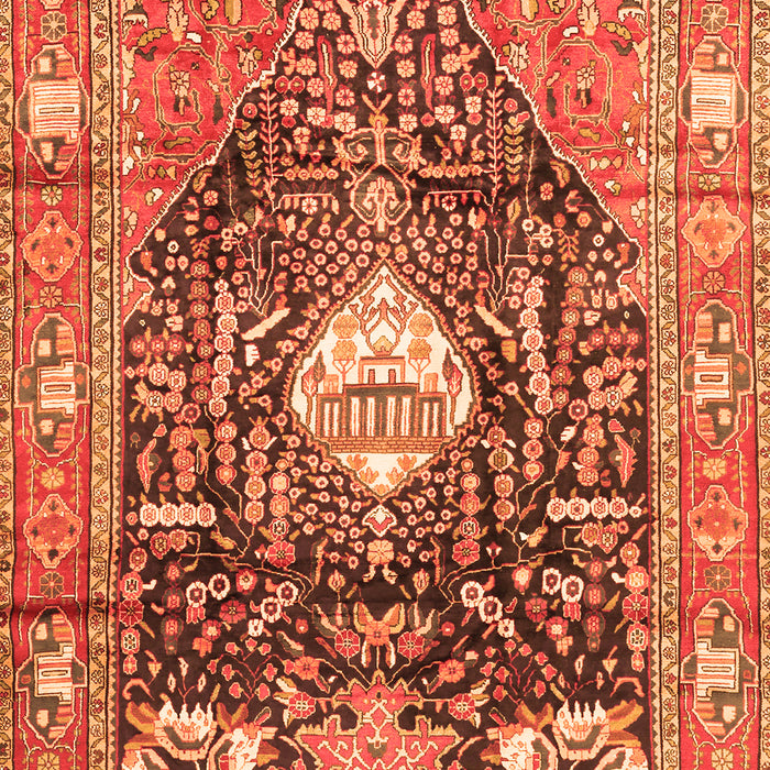 Animal Orange Traditional Rug, tr2975org