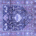 Square Animal Blue Traditional Rug, tr2975blu