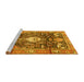 Sideview of Machine Washable Animal Yellow Traditional Rug, wshtr2975yw