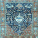 Square Animal Light Blue Traditional Rug, tr2975lblu