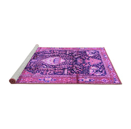 Sideview of Machine Washable Animal Purple Traditional Area Rugs, wshtr2975pur