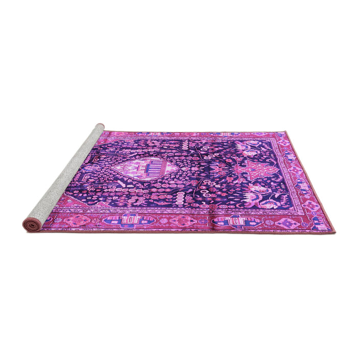 Sideview of Machine Washable Animal Purple Traditional Area Rugs, wshtr2975pur