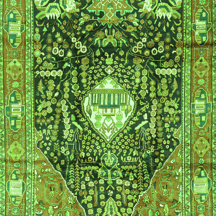 Animal Green Traditional Rug, tr2975grn