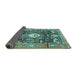 Sideview of Animal Turquoise Traditional Rug, tr2975turq