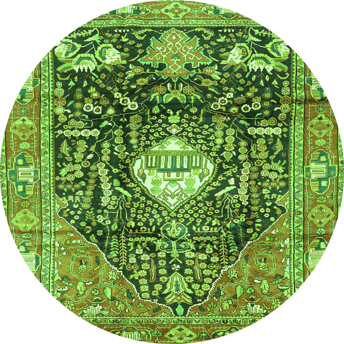 Square Animal Green Traditional Rug, tr2975grn