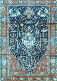 Animal Light Blue Traditional Rug, tr2975lblu