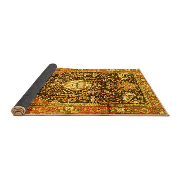 Sideview of Animal Yellow Traditional Rug, tr2975yw