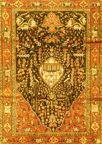 Animal Yellow Traditional Rug, tr2975yw