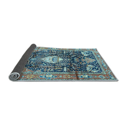 Sideview of Animal Light Blue Traditional Rug, tr2975lblu