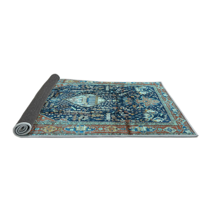 Sideview of Animal Light Blue Traditional Rug, tr2975lblu
