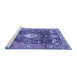 Sideview of Machine Washable Animal Blue Traditional Rug, wshtr2975blu