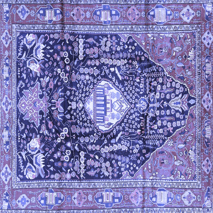 Square Machine Washable Animal Blue Traditional Rug, wshtr2975blu
