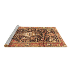 Sideview of Machine Washable Animal Brown Traditional Rug, wshtr2975brn