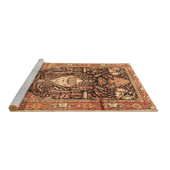 Sideview of Machine Washable Animal Brown Traditional Rug, wshtr2975brn