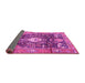 Sideview of Animal Pink Traditional Rug, tr2975pnk