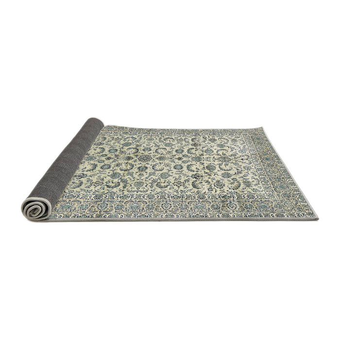 Sideview of Traditional Silver Gray Persian Rug, tr2976