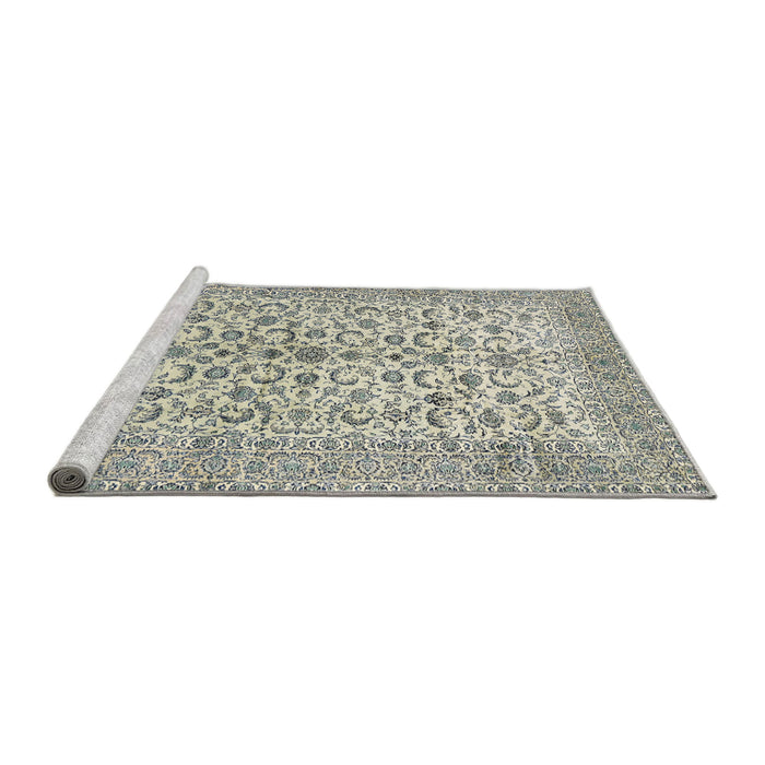 Sideview of Machine Washable Traditional Silver Gray Rug, wshtr2976