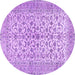 Round Machine Washable Persian Purple Traditional Area Rugs, wshtr2976pur