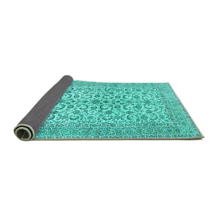 Sideview of Persian Turquoise Traditional Rug, tr2976turq