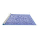 Sideview of Machine Washable Persian Blue Traditional Rug, wshtr2976blu