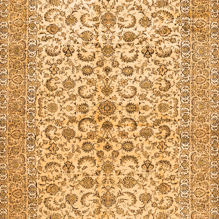 Serging Thickness of Machine Washable Persian Orange Traditional Area Rugs, wshtr2976org