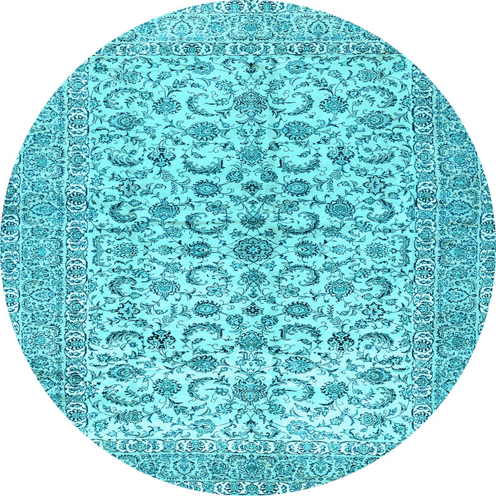 Round Persian Light Blue Traditional Rug, tr2976lblu