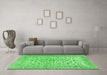 Machine Washable Persian Green Traditional Area Rugs in a Living Room,, wshtr2976grn