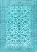 Machine Washable Persian Light Blue Traditional Rug, wshtr2976lblu