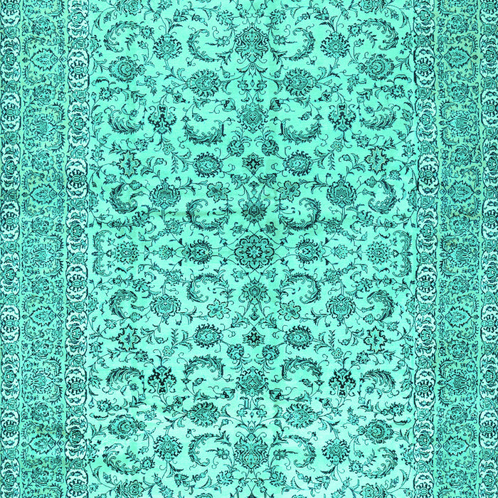 Machine Washable Persian Turquoise Traditional Area Rugs, wshtr2976turq