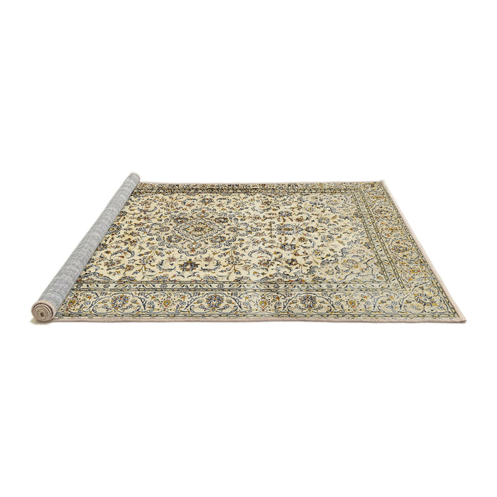 Sideview of Machine Washable Traditional Dark Almond Brown Rug, wshtr2977