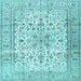 Square Machine Washable Persian Light Blue Traditional Rug, wshtr2977lblu