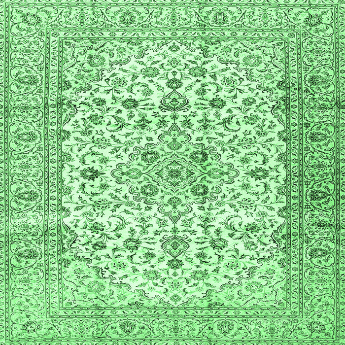 Square Persian Emerald Green Traditional Rug, tr2977emgrn