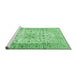 Sideview of Machine Washable Persian Emerald Green Traditional Area Rugs, wshtr2977emgrn