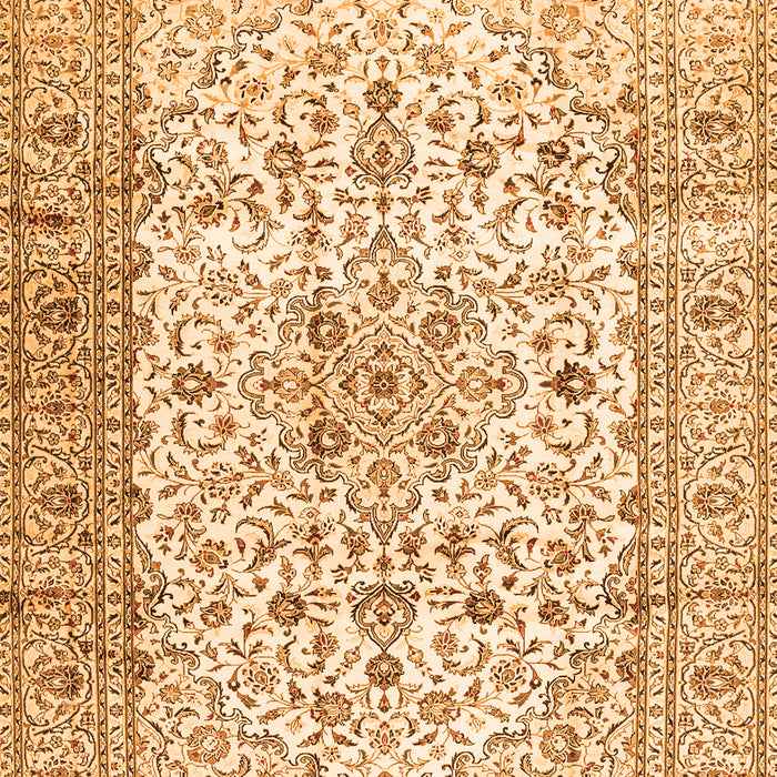 Serging Thickness of Machine Washable Persian Orange Traditional Area Rugs, wshtr2977org