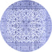 Round Persian Blue Traditional Rug, tr2977blu