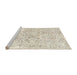 Sideview of Machine Washable Traditional Tan Brown Rug, wshtr2978