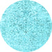 Round Persian Light Blue Traditional Rug, tr2978lblu