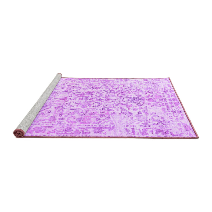 Sideview of Machine Washable Persian Purple Traditional Area Rugs, wshtr2978pur