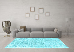 Machine Washable Persian Light Blue Traditional Rug in a Living Room, wshtr2978lblu