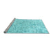 Sideview of Machine Washable Persian Light Blue Traditional Rug, wshtr2978lblu