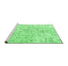 Sideview of Machine Washable Persian Emerald Green Traditional Area Rugs, wshtr2978emgrn