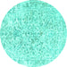 Round Machine Washable Persian Turquoise Traditional Area Rugs, wshtr2978turq