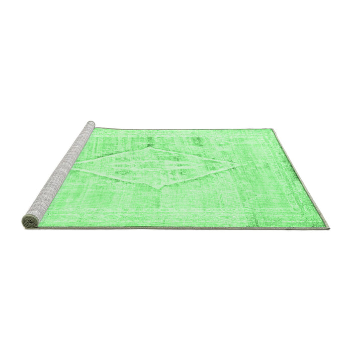 Sideview of Machine Washable Persian Emerald Green Traditional Area Rugs, wshtr2979emgrn
