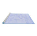 Sideview of Machine Washable Persian Blue Traditional Rug, wshtr2979blu