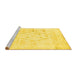 Sideview of Machine Washable Persian Yellow Traditional Rug, wshtr2979yw