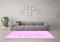 Machine Washable Persian Pink Traditional Rug, wshtr2979pnk