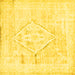 Square Persian Yellow Traditional Rug, tr2979yw